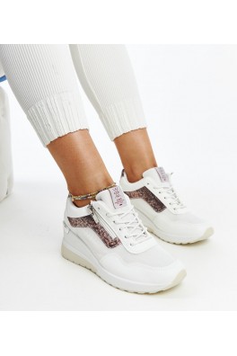 Balti moteriški sportbačiai su kulnais CROSS JEANS