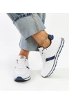 Balti-Mėlyni Sneakers Stiliaus Moteriški CROSS JEANS Balti-Mėlyni Sneakers Stiliaus Moteriški CROSS JEANS