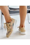 Smėlio Spalvos Sneakers Stiliaus w kratkę Afifah