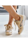 Smėlio Spalvos Sneakers Stiliaus w kratkę Afifah