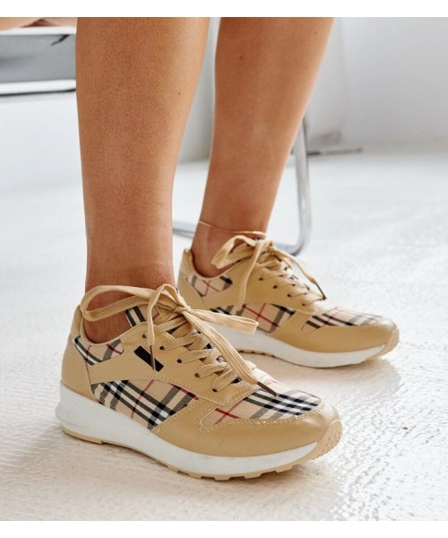 Smėlio Spalvos Sneakers Stiliaus w kratkę Afifah Smėlio Spalvos Sneakers Stiliaus w kratkę Afifah