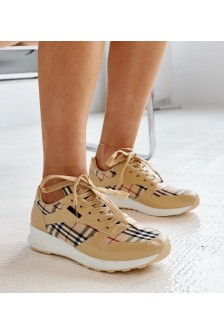 Smėlio Spalvos Sneakers Stiliaus w kratkę Afifah