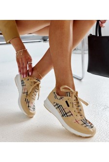 Smėlio Spalvos Sneakers Stiliaus w kratkę Afifah