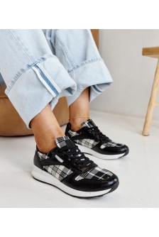 Juodi Sneakers Stiliaus w kratkę Afifah