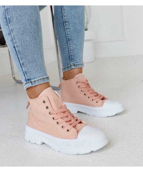 "Alhandra" aukšti rožiniai tvirti bateliai