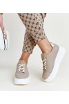 Tamsaus Smėlio Spalvos Odiniai Sneakers Stiliaus Karino