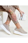 Tamsaus Smėlio Spalvos Odiniai Sneakers Stiliaus Karino
