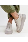Tamsaus Smėlio Spalvos Odiniai Sneakers Stiliaus Su Kūbiniais Cirkoniais Karino Tamsaus Smėlio Spalvos Odiniai Sneakers Stiliaus Su Kūbiniais Cirkoniais Karino
