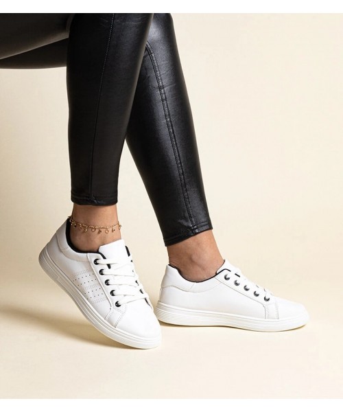Balti Sneakers Stiliaus eko skóra Cathleen - Su Juodomis elementem