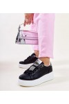 Juodi-Sidabro spalvos Sneakers Stiliaus Su Kūbiniais Cirkoniais Maurizia