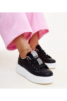 Juodi-Sidabro spalvos Sneakers Stiliaus Su Kūbiniais Cirkoniais Maurizia