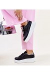 Juodi-Sidabro spalvos Sneakers Stiliaus Su Kūbiniais Cirkoniais Maurizia