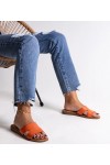 Oranžinės Spalvos Šlepetės Su eco skóry Kajetana