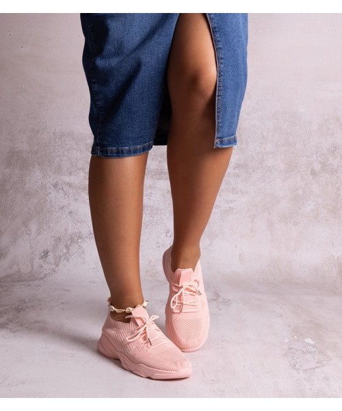 Rožinės Spalvos Medžiaginiai Sneakers Stiliaus Madi Rožinės Spalvos Medžiaginiai Sneakers Stiliaus Madi
