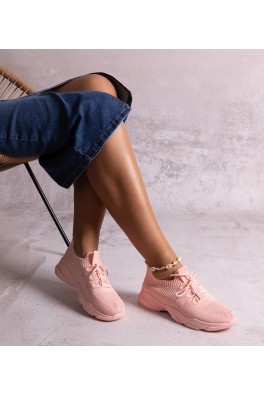 Rožinės Spalvos Medžiaginiai Sneakers Stiliaus Madi