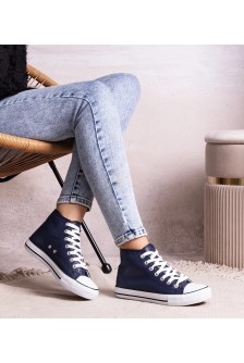 Mėlynos Spalvos aukšta Sportinio stiliaus Su eco oda Bonifaca