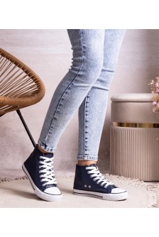 Mėlynos Spalvos aukšta Sportinio stiliaus Su eco oda Bonifaca