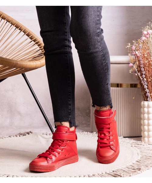 Raudonos spalvos ekologiškos odos aukštakulniai iš "Bonbonita