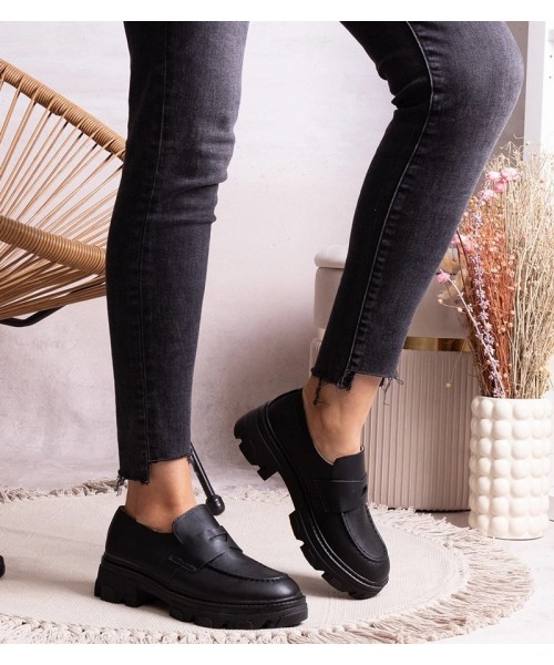 Moteriški juodi eko odos mokasinai iš Kirna