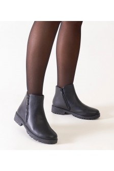 Juodi batai su metaliniais eko odos intarpais "Branda