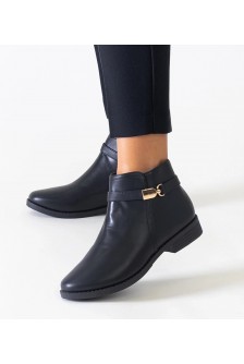 Juodi batai su auksiniais eko odos intarpais Casetra