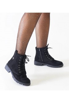 Juodi "Madana" ekologiškos zomšos platforminiai bagger batai