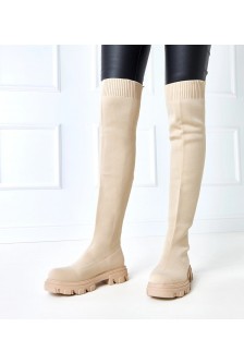 "Athira" ilgi smėlio spalvos platforminiai medžiaginiai batai