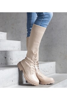 Luana smėlio spalvos įsispiriami batai su audinio elastinga viršutine dalimi