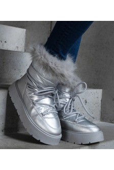 Sidabriniai apšiltinti sniego batai su kailiu Arilla