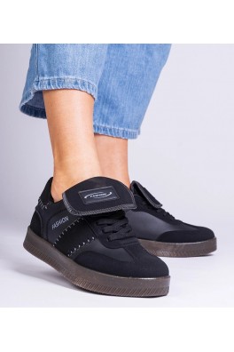 Juodi Sneakers Stiliaus Ant Platformos Su przeszyciami Puente
