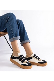 Juodi Sneakers Stiliaus užsegimas Ant Lipnių užsegimų Mena