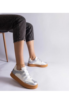 Sidabriniai Sneakers Stiliaus užsegimas Ant Lipnių užsegimų Mena