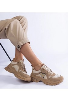 Rudos Spalvos Sneakers Stiliaus Ant Platformos Su serduszkiem Martineza