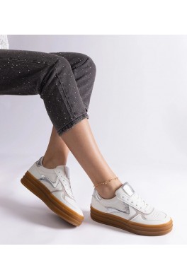 Balti-Sidabro spalvos Sneakers Stiliaus Ant Guminės Pado Quica