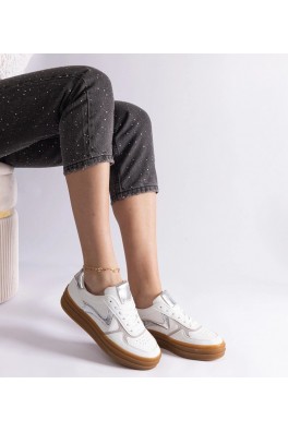 Balti-Sidabro spalvos Sneakers Stiliaus Ant Guminės Pado Quica