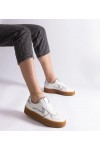 Balti-Sidabro spalvos Sneakers Stiliaus Ant Guminės Pado Quica