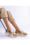 Rudos Spalvos Sneakers Stiliaus papuošti cyrkoniowym sznurkiem Valdeza Rudos Spalvos Sneakers Stiliaus papuošti cyrkoniowym sznurkiem Valdeza