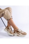 Rudos Spalvos Sneakers Stiliaus papuošti cyrkoniowym sznurkiem Valdeza Rudos Spalvos Sneakers Stiliaus papuošti cyrkoniowym sznurkiem Valdeza