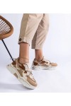 Rudos Spalvos Sneakers Stiliaus papuošti cyrkoniowym sznurkiem Valdeza Rudos Spalvos Sneakers Stiliaus papuošti cyrkoniowym sznurkiem Valdeza