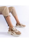 Rudos Spalvos Sneakers Stiliaus papuošti cyrkoniowym sznurkiem Valdeza Rudos Spalvos Sneakers Stiliaus papuošti cyrkoniowym sznurkiem Valdeza