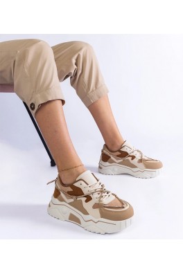 Rudos Spalvos Sneakers Stiliaus papuošti cyrkoniowym sznurkiem Valdeza