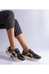 Juodi Sneakers Stiliaus papuošti cyrkoniowym sznurkiem Valdeza