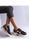 Juodi Sneakers Stiliaus papuošti cyrkoniowym sznurkiem Valdeza
