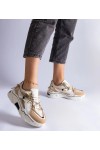 Smėlio Spalvos Sneakers Stiliaus papuošti cyrkoniowym sznurkiem Valdeza