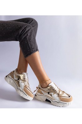 Smėlio Spalvos Sneakers Stiliaus papuošti cyrkoniowym sznurkiem Valdeza