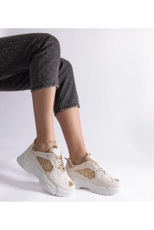 Smėlio Spalvos Sneakers Stiliaus Moteriški Su Intarpais Caraballo