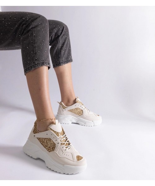 Smėlio Spalvos Sneakers Stiliaus Moteriški Su Intarpais Caraballo Smėlio Spalvos Sneakers Stiliaus Moteriški Su Intarpais Caraballo