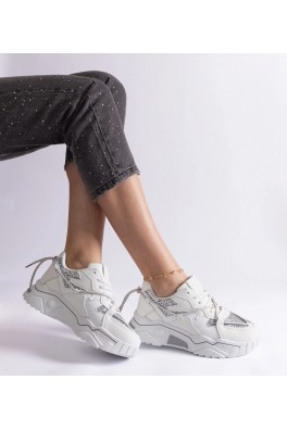 Balti Sneakers Stiliaus Moteriški Su Blizgučiais Agar