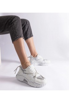 Balti Sneakers Stiliaus Moteriški Su Blizgučiais Agar