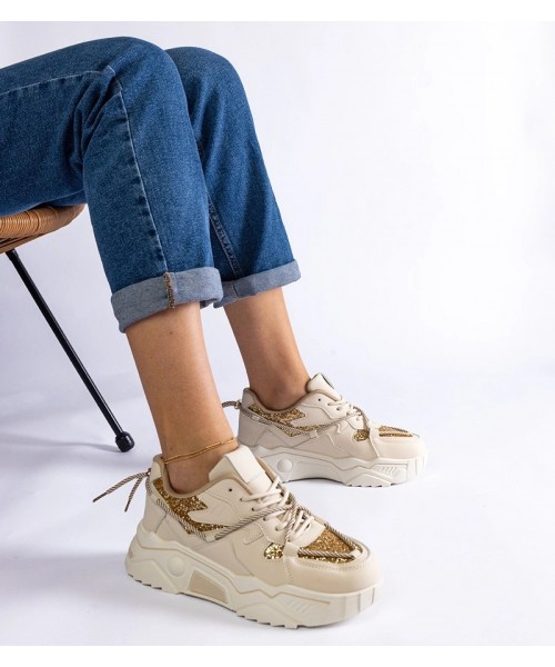 Smėlio Spalvos Sneakers Stiliaus Moteriški Su Blizgučiais Agar Smėlio Spalvos Sneakers Stiliaus Moteriški Su Blizgučiais Agar